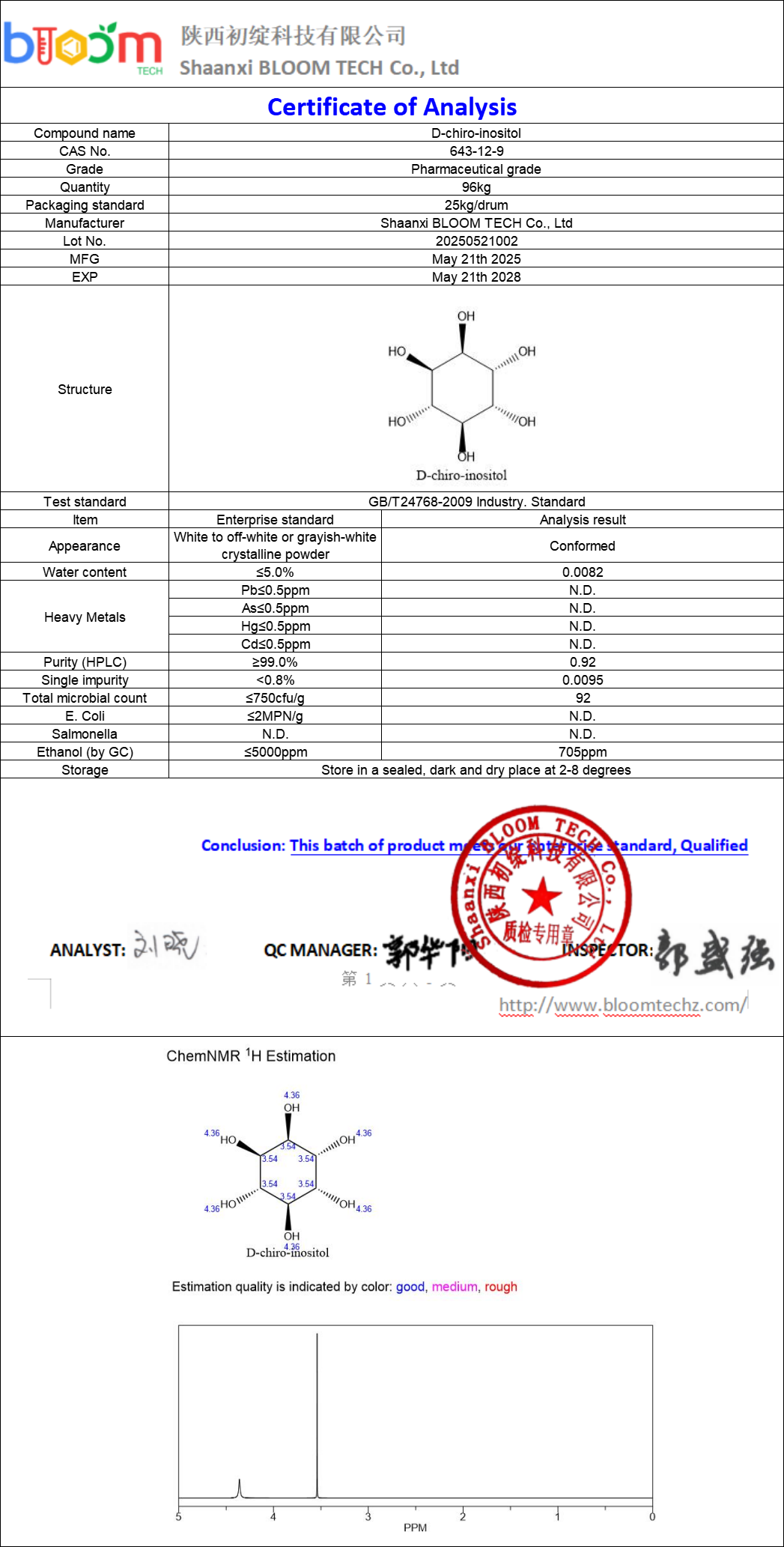 D Chiro Inositol Tablet | Shaanxi BLOOM Tech Co., Ltd D Chiro Inositol Tablet | Shaanxi BLOOM Tech Co., Ltd